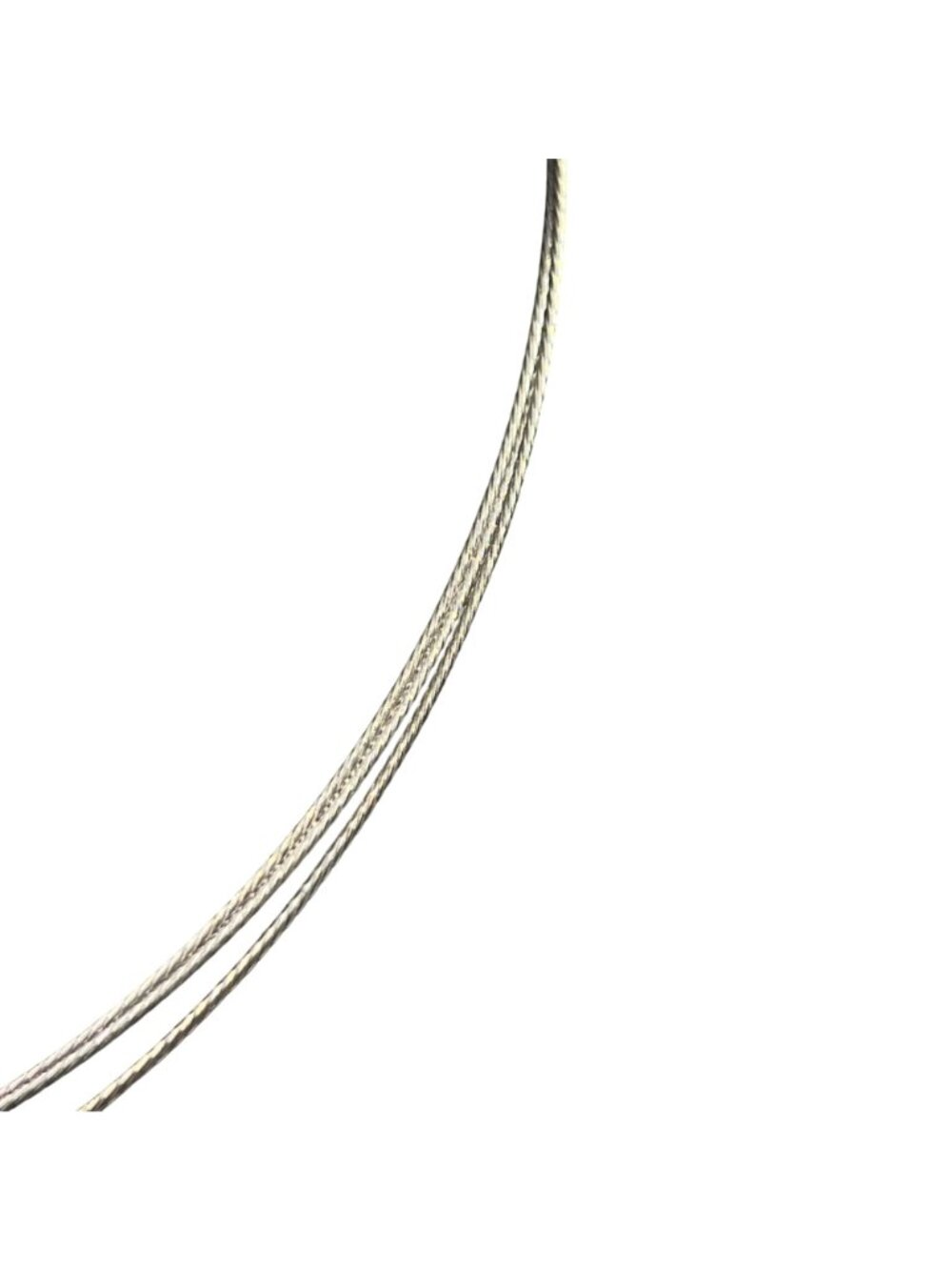 Jones New York 3 Strand Silver Tone Wire Necklace W/ Green Pendant (6346-1-2) - Picture 4 of 7